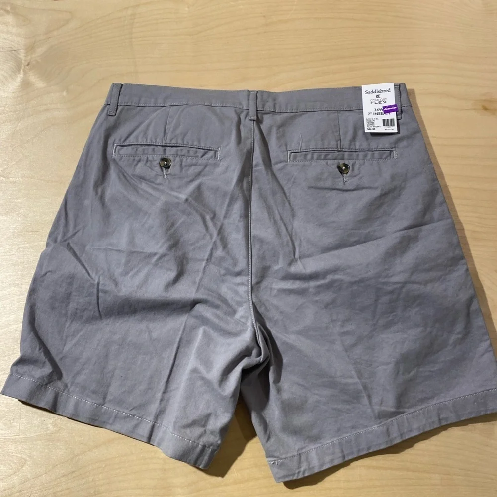 Saddlebred Men's Charcoal Flat Front Shorts 34 W (NE)